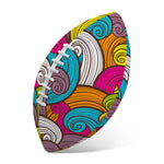 Colorful Surfing Wave Pattern Print Rugby Ball