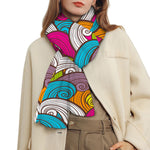 Colorful Surfing Wave Pattern Print Scarf