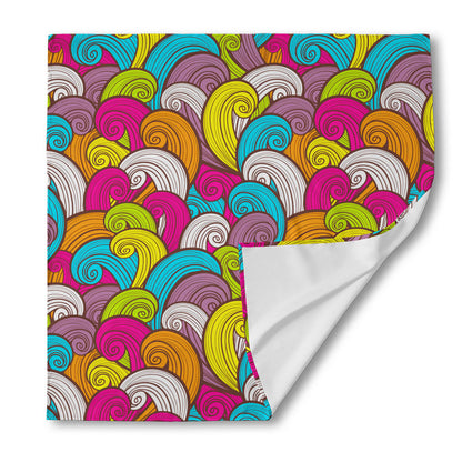 Colorful Surfing Wave Pattern Print Silk Bandana