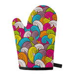Colorful Surfing Wave Pattern Print Single Oven Mitt