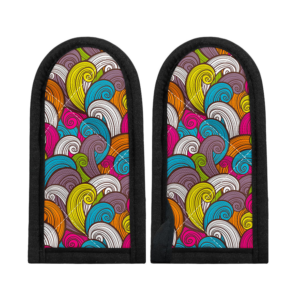 Colorful Surfing Wave Pattern Print Skillet Handle Cover