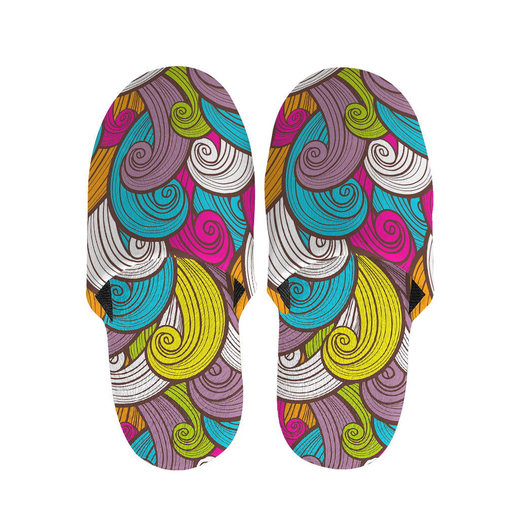 Colorful Surfing Wave Pattern Print Slippers