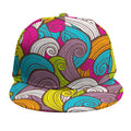 Colorful Surfing Wave Pattern Print Snapback Cap