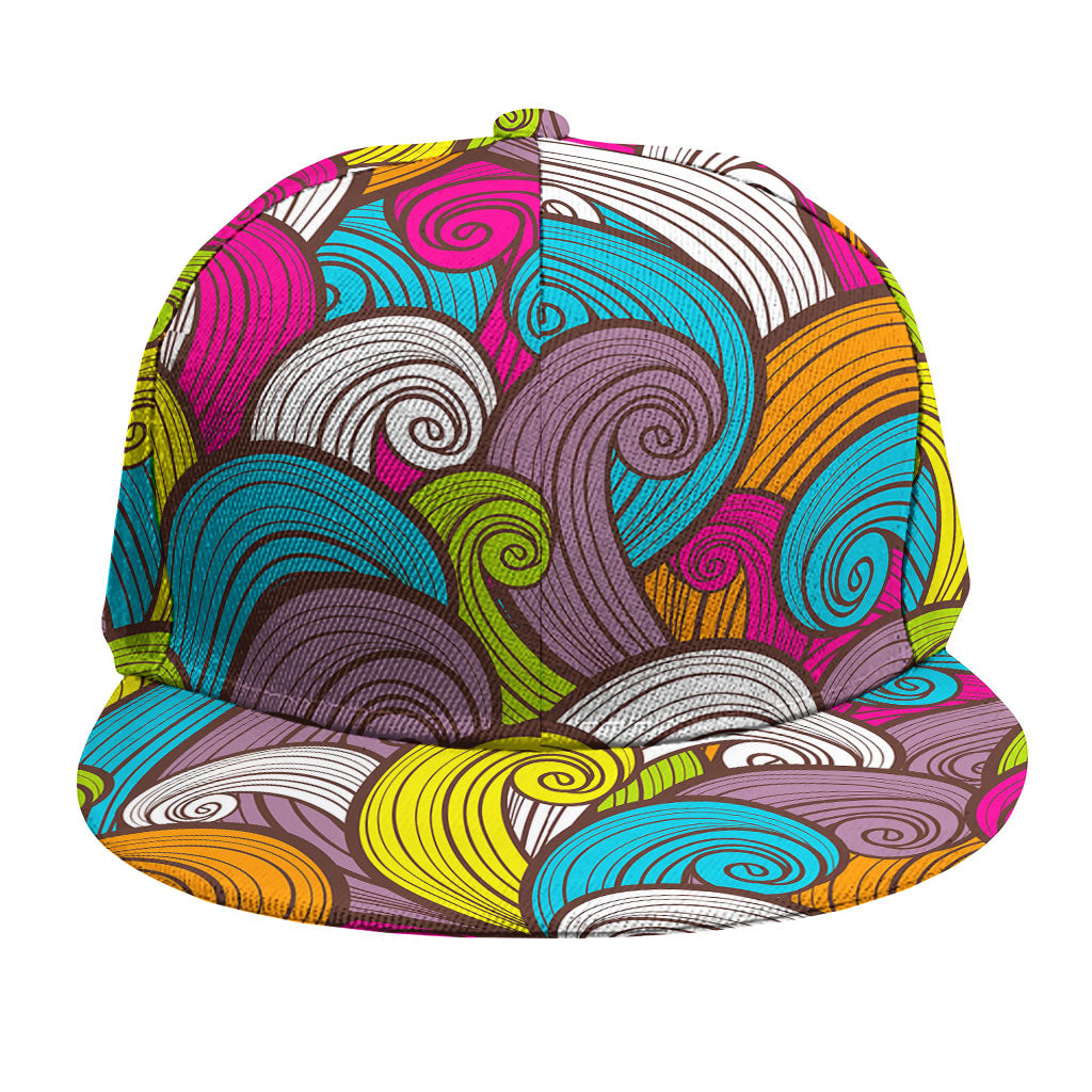 Colorful Surfing Wave Pattern Print Snapback Cap