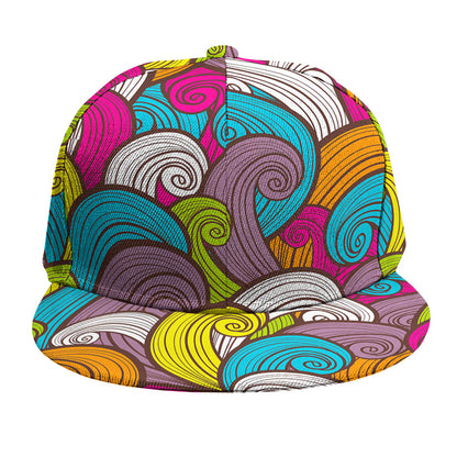 Colorful Surfing Wave Pattern Print Snapback Cap
