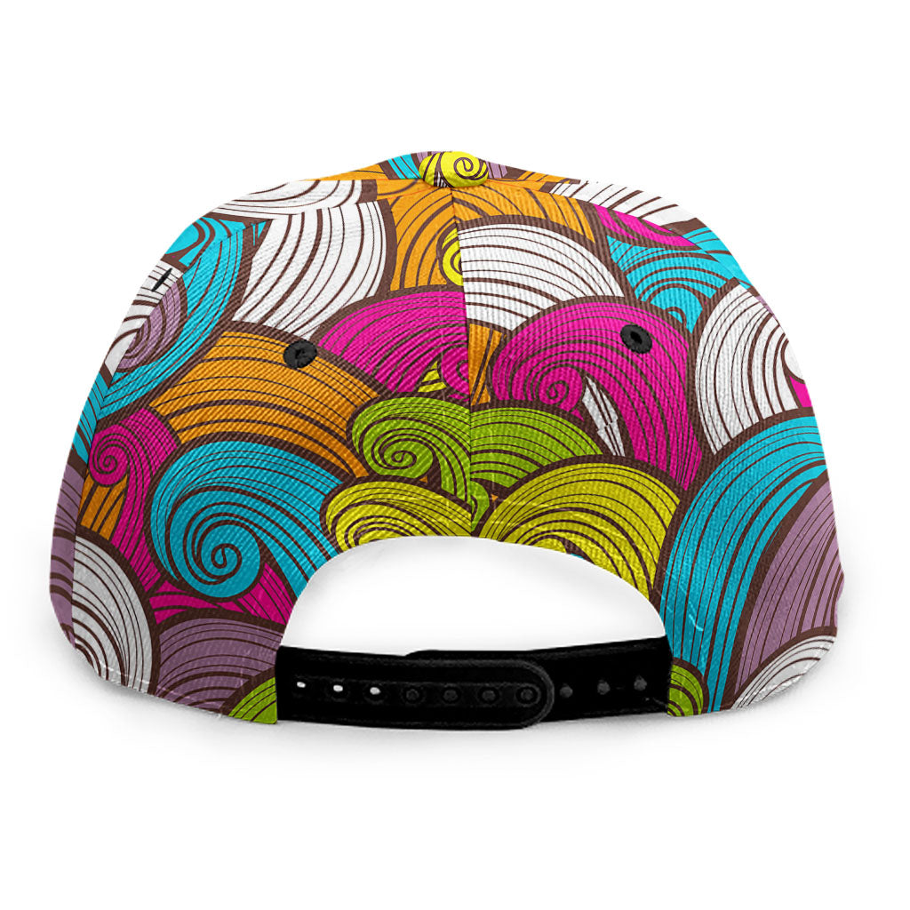 Colorful Surfing Wave Pattern Print Snapback Cap
