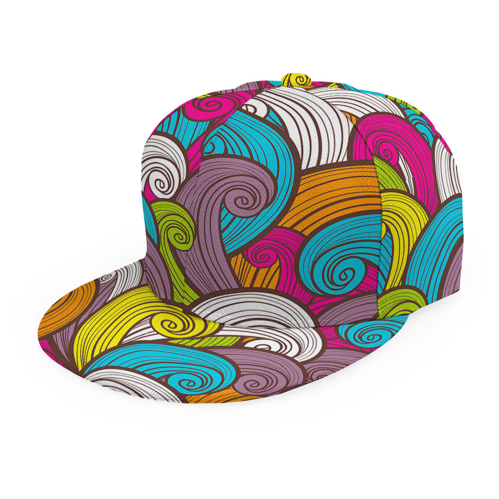 Colorful Surfing Wave Pattern Print Snapback Cap