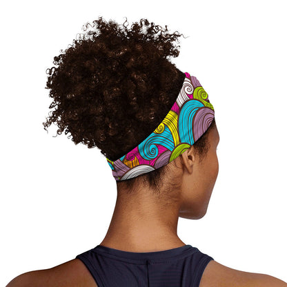 Colorful Surfing Wave Pattern Print Sports Headband