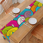 Colorful Surfing Wave Pattern Print Table Runner