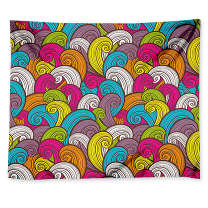 Colorful Surfing Wave Pattern Print Tapestry