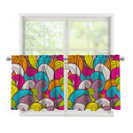 Colorful Surfing Wave Pattern Print Tier Curtains