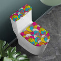 Colorful Surfing Wave Pattern Print Toilet Lid And Tank Cover Set