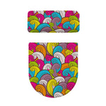Colorful Surfing Wave Pattern Print Toilet Lid And Tank Cover Set