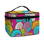 Colorful Surfing Wave Pattern Print Travel Makeup Bag
