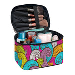 Colorful Surfing Wave Pattern Print Travel Makeup Bag
