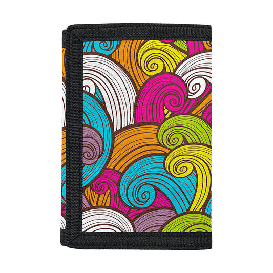 Colorful Surfing Wave Pattern Print Trifold Wallet