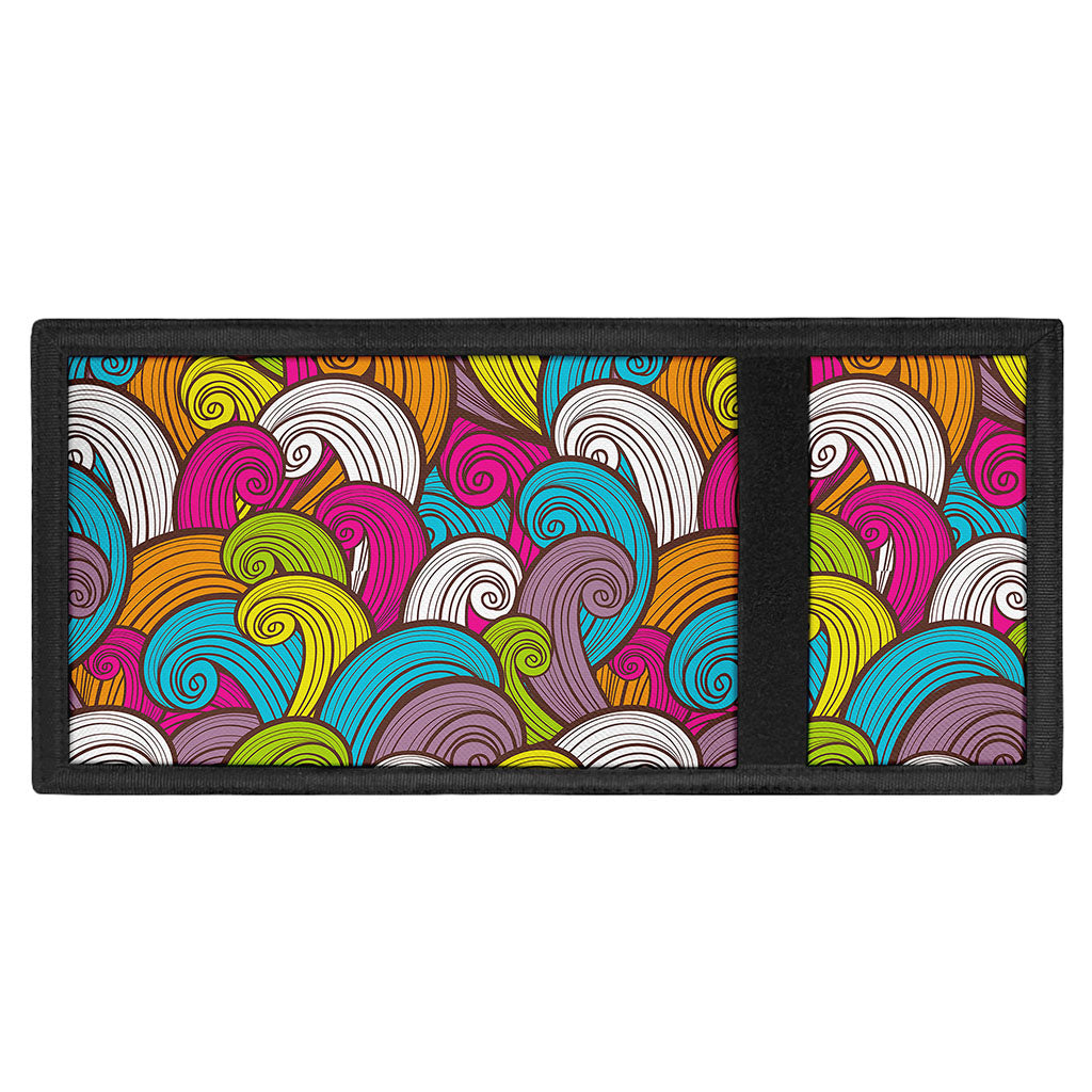 Colorful Surfing Wave Pattern Print Trifold Wallet