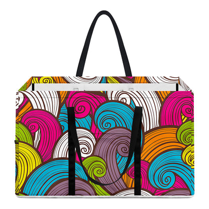 Colorful Surfing Wave Pattern Print Utility Tote Bag