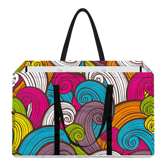Colorful Surfing Wave Pattern Print Utility Tote Bag
