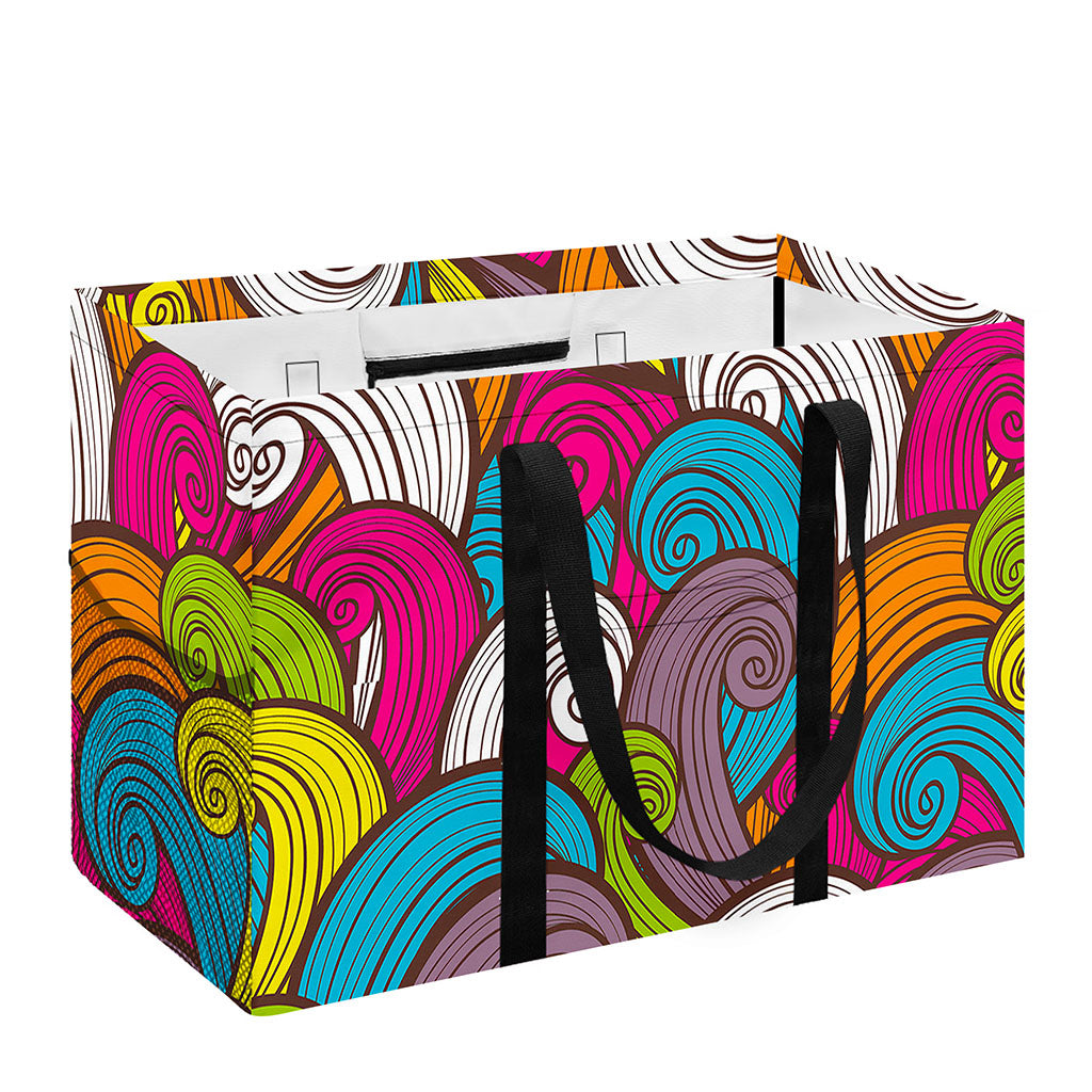 Colorful Surfing Wave Pattern Print Utility Tote Bag