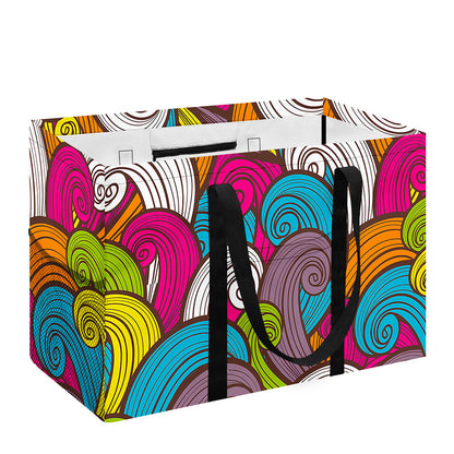 Colorful Surfing Wave Pattern Print Utility Tote Bag