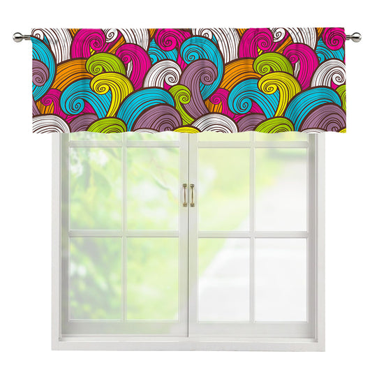 Colorful Surfing Wave Pattern Print Window Valance