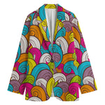 Colorful Surfing Wave Pattern Print Women's Blazer