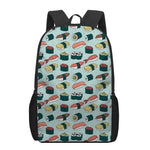 Colorful Sushi And Rolls Pattern Print 17 Inch Backpack