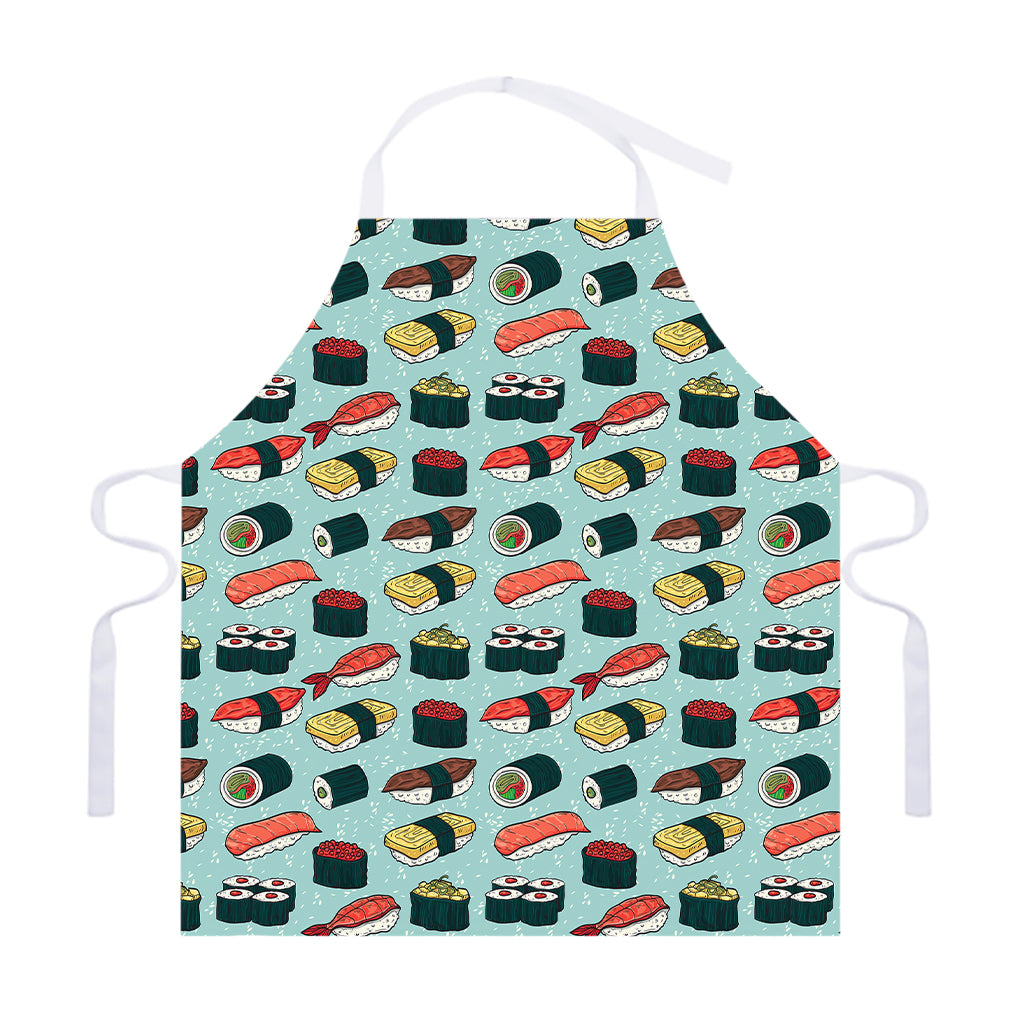 Colorful Sushi And Rolls Pattern Print Adjustable Apron
