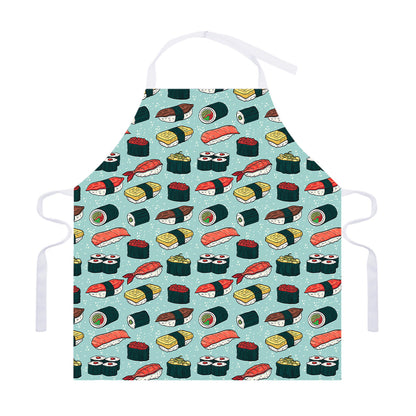 Colorful Sushi And Rolls Pattern Print Adjustable Apron