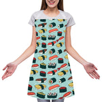 Colorful Sushi And Rolls Pattern Print Adjustable Apron
