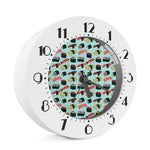 Colorful Sushi And Rolls Pattern Print Alarm Clock