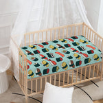 Colorful Sushi And Rolls Pattern Print Baby Crib Sheet