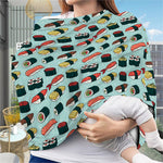 Colorful Sushi And Rolls Pattern Print Baby Seat Cover