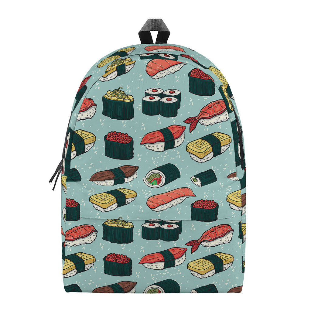 Colorful Sushi And Rolls Pattern Print Backpack