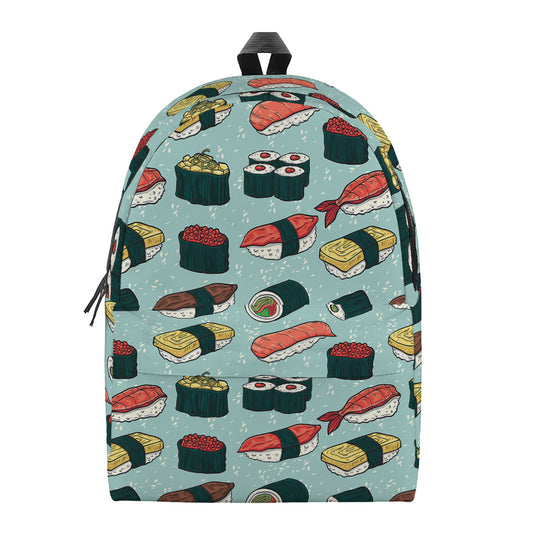 Colorful Sushi And Rolls Pattern Print Backpack