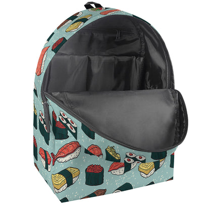 Colorful Sushi And Rolls Pattern Print Backpack