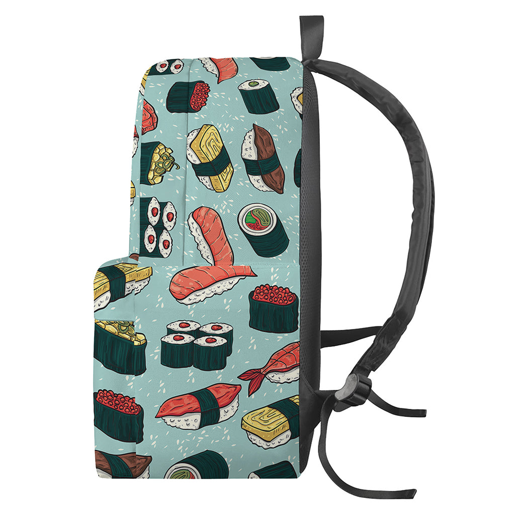 Colorful Sushi And Rolls Pattern Print Backpack