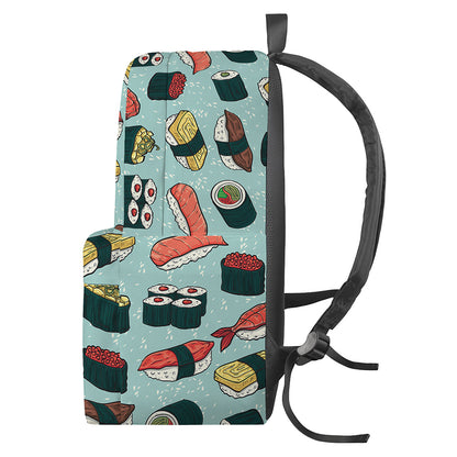 Colorful Sushi And Rolls Pattern Print Backpack