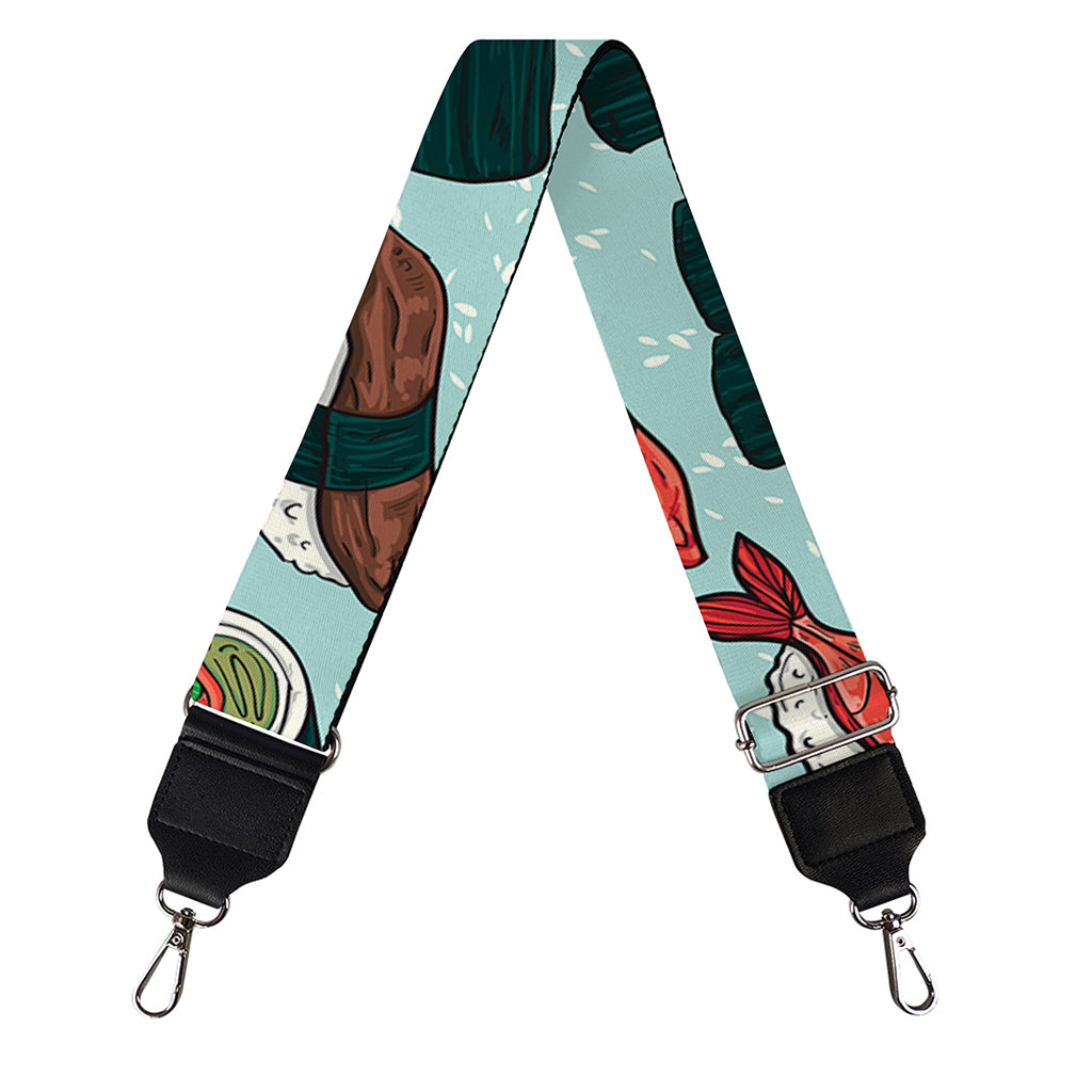Colorful Sushi And Rolls Pattern Print Bag Strap