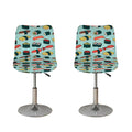 Colorful Sushi And Rolls Pattern Print Bar Stool Covers