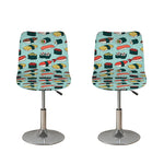 Colorful Sushi And Rolls Pattern Print Bar Stool Covers