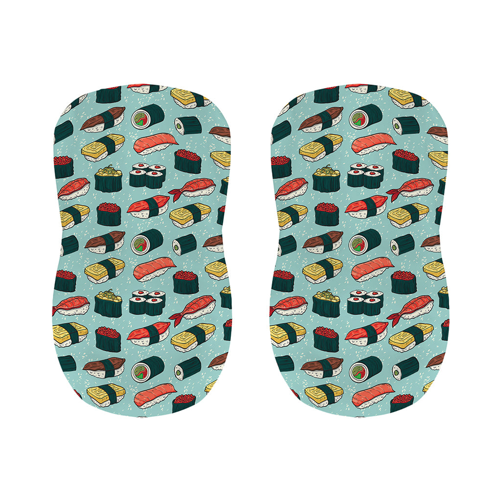 Colorful Sushi And Rolls Pattern Print Bar Stool Covers