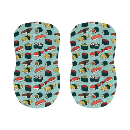 Colorful Sushi And Rolls Pattern Print Bar Stool Covers