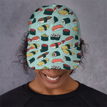 Colorful Sushi And Rolls Pattern Print Baseball Cap