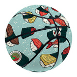 Colorful Sushi And Rolls Pattern Print Basketball