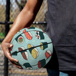 Colorful Sushi And Rolls Pattern Print Basketball