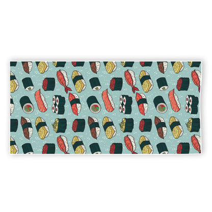 Colorful Sushi And Rolls Pattern Print Beach Towel