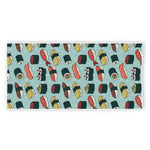 Colorful Sushi And Rolls Pattern Print Beach Towel