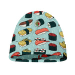 Colorful Sushi And Rolls Pattern Print Beanie